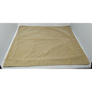 Pottery Barn Tan Velvet Felt Standard Pillow Shams Button Closure 24" x 30" VTG‎